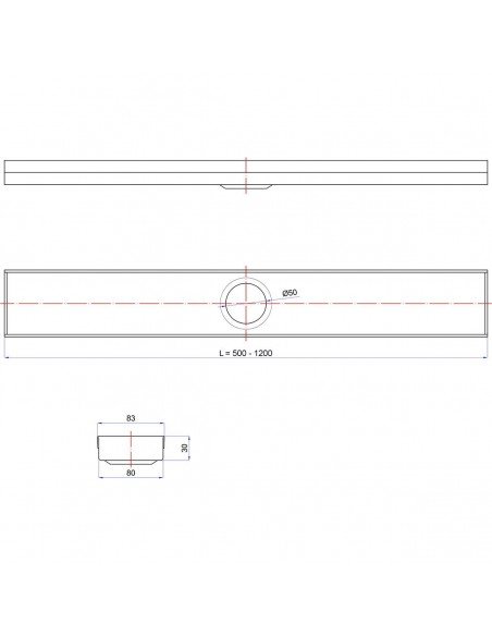 Linear drain Wiper 1000 mm Classic Mistral