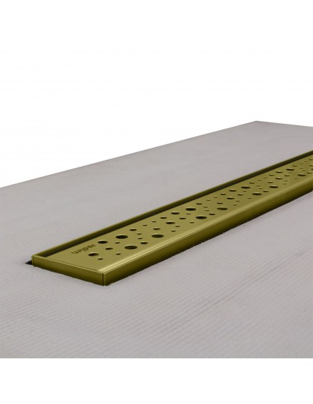 Highly precised integrated linear channel with non-visible flushed steel flange for maximalized sealing