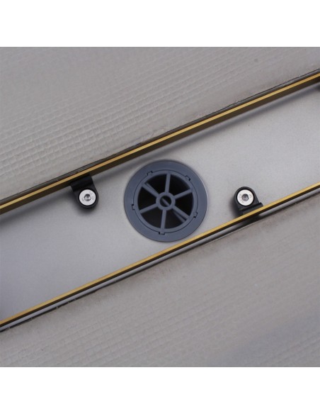 View of carefully installed 900 mm Gold linear channel without cover