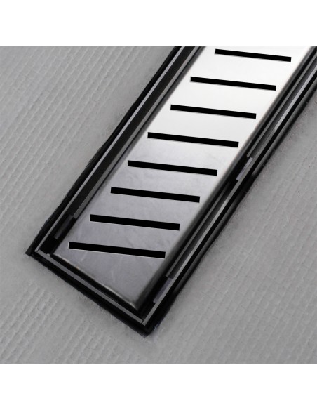 Shower tray with integrated Silver linear drain and matching elegant cover Zonda