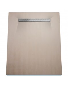 Wet Room Kit: Shower Tray with 4-way slope towards the drain, Drain Cover Zonda Silver, including Waste Trap