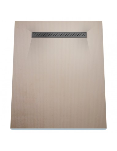 Wet Room Kit: Shower Tray with 4-way slope towards the drain, Drain Cover Zonda Black, including Waste Trap