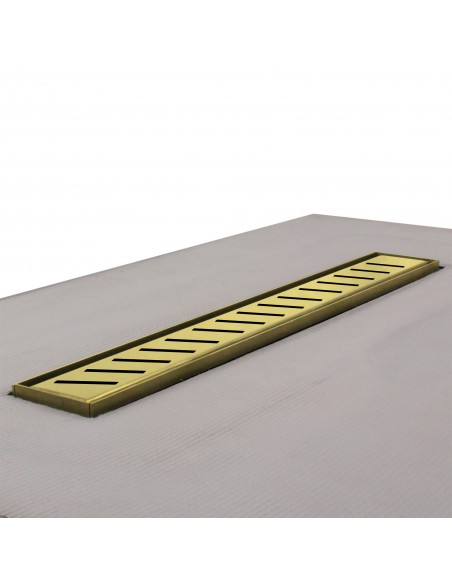 Highly precised integrated linear channel with non-visible flushed steel flange for maximalized sealing