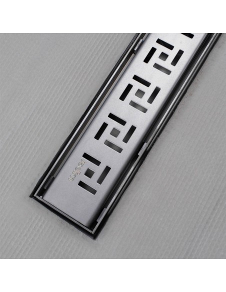 Shower tray with integrated Silver linear drain and matching elegant cover Tivano
