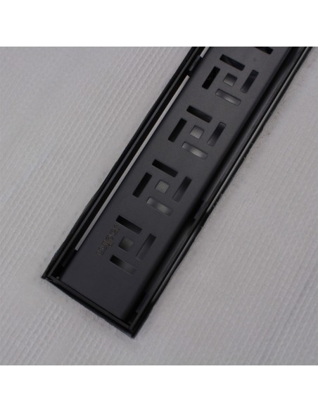 Shower tray with integrated Black linear drain and matching elegant cover Tivano
