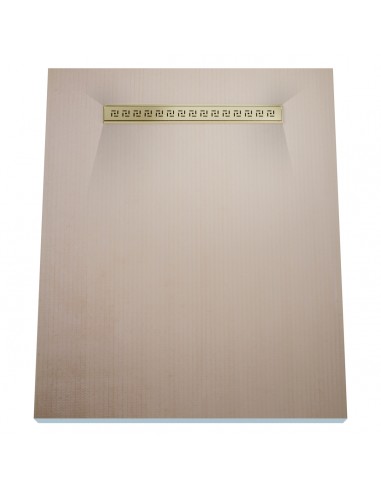 Wet Room Kit: Shower Tray with 4-way slope towards the drain, Drain Cover Tivano Brass, including Waste Trap