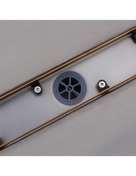 View of carefully installed 700 mm Brass linear channel without cover