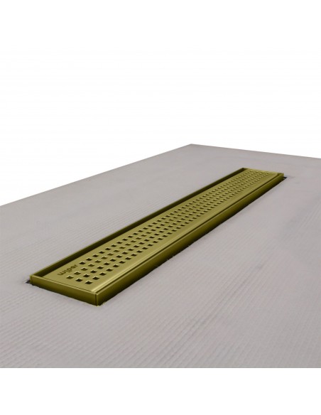 Highly precised integrated linear channel with non-visible flushed steel flange for maximalized sealing