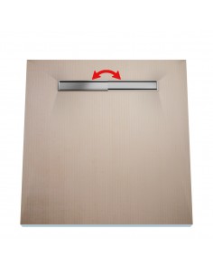 Wet Room Kit: Shower Tray with 4-way slope towards the drain, Drain Cover Reversible Silver, including Waste Trap