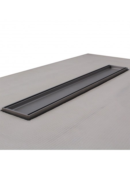 Shower tray with integrated Silver linear drain and matching elegant cover Reversible