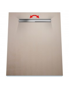 Wet Room Kit: Shower Tray with 4-way slope towards the drain, Drain Cover Reversible Silver, including Waste Trap