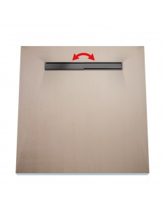 Wet Room Kit: Shower Tray with 4-way slope towards the drain, Drain Cover Reversible Black, including Waste Trap