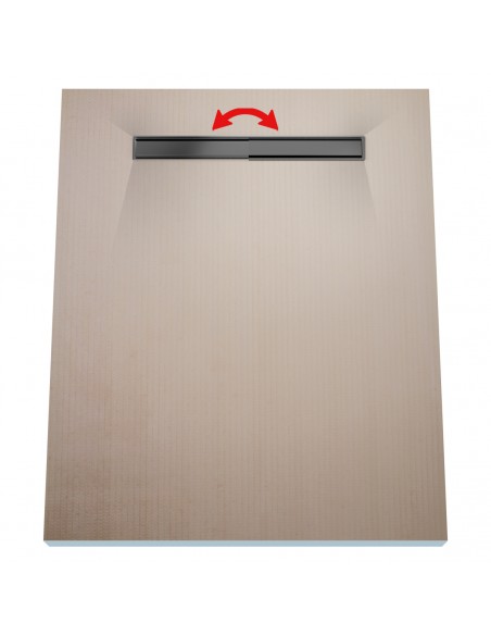Wet Room Kit: Shower Tray with 4-way slope towards the drain, Drain Cover Reversible Black, including Waste Trap