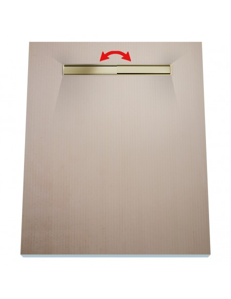 Wet Room Kit: Shower Tray with 4-way slope towards the drain, Drain Cover Reversible Brass, including Waste Trap