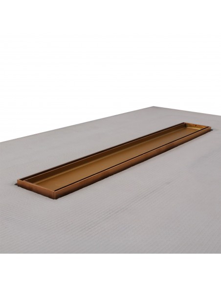 Highly precised integrated linear channel with non-visible flushed steel flange for maximalized sealing
