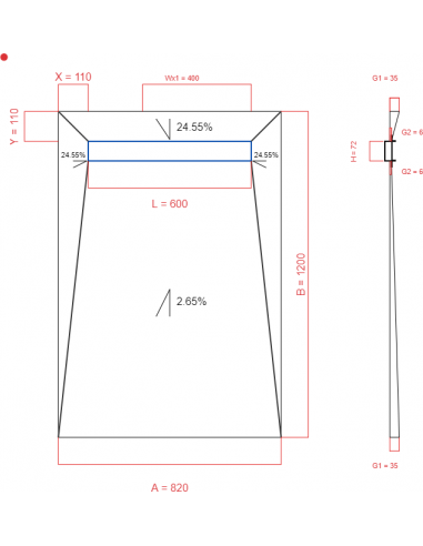 Showerbase Wiper 4 way 820 x 1200 mm...