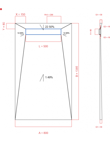 Laybase Wiper 4 way 800 x 1365 mm...