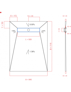 Showerlay Wiper 4 way 845 x...