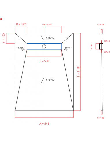 Showerlay Wiper 4 way 845 x 1115 mm...