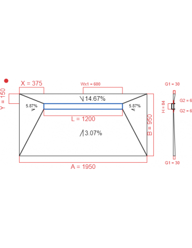 Showerlay Wiper 4 way 1950 x 950 mm...