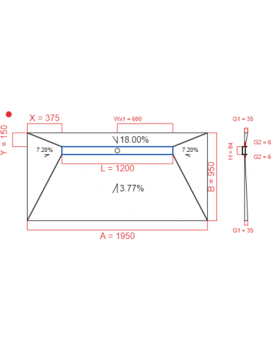 Showerlay Wiper 4 way 1950 x 950 mm...