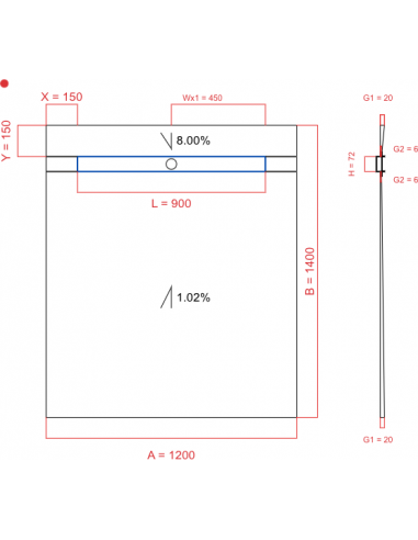 Showerlay Wiper 2 way 1200 x 1400 mm...