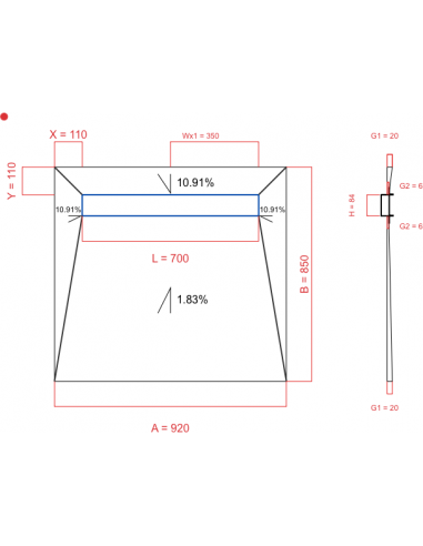 Showerlay Wiper 4 way 920 x 850 mm...