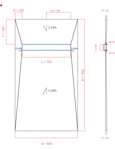 Showerlay Wiper 4 way 900 x 1600 mm...