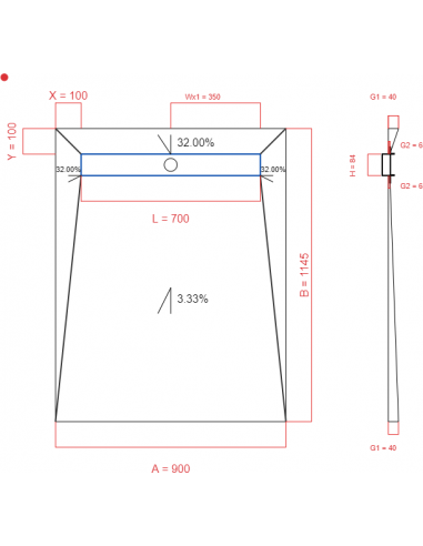 Showerlay Wiper 4 way 900 x 1145 mm...