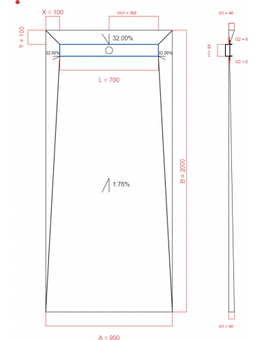 Showerlay Wiper 4 way 900 x 2000 mm...