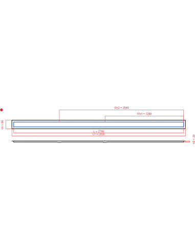 Linear drain Wiper 2790 mm Invisible...