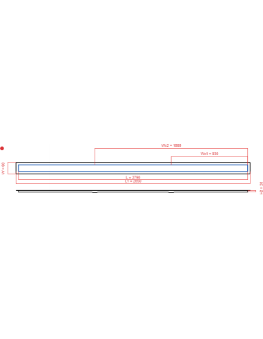 Linear drain Wiper 2790 mm Invisible...