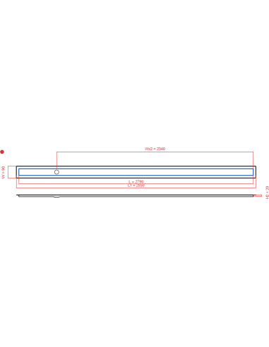 Linear drain Wiper 2790 mm Invisible...