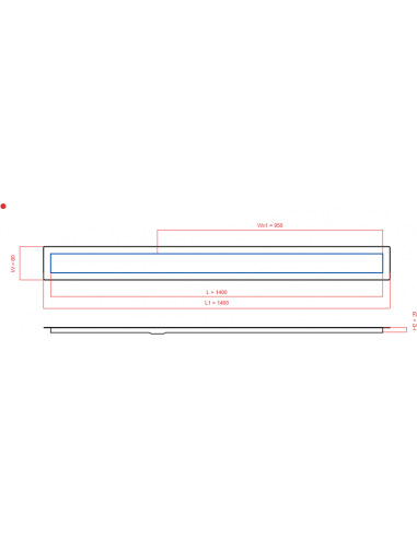 Linear drain Wiper 1400 mm Invisible...