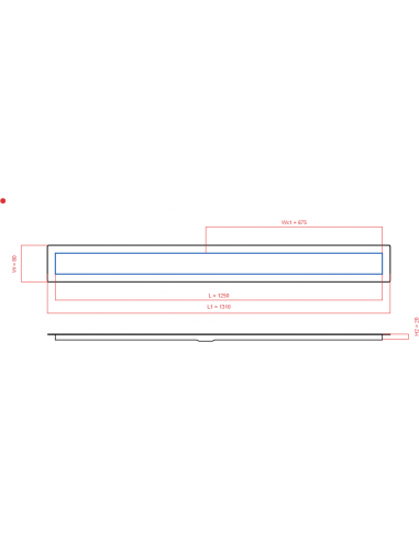 Linear drain Wiper 1250 mm Invisible...