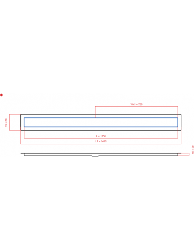 Linear drain Wiper 1350 mm Invisible...