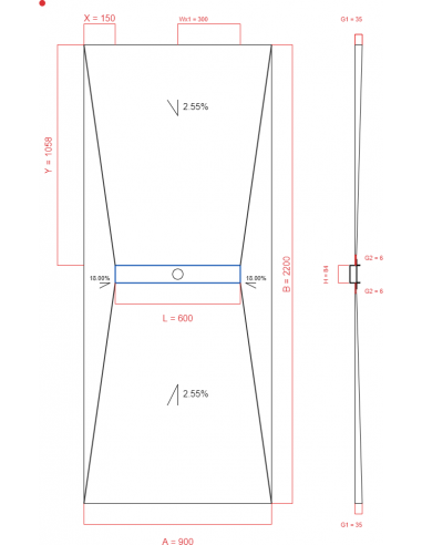 Showerlay Wiper 4 way 900 x 2200 mm...