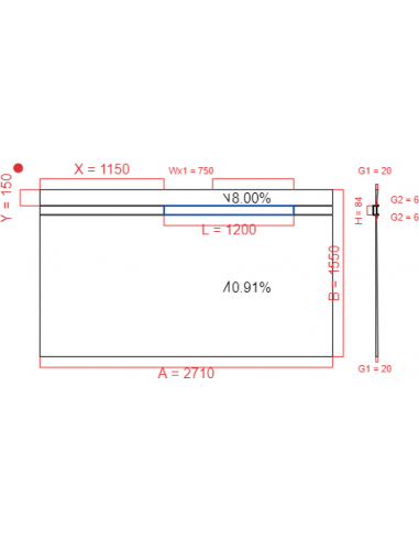 Showerlay Wiper 2 way 2710 x 1550 mm...