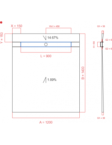 Showerlay Wiper 2 way 1200 x 1400 mm...