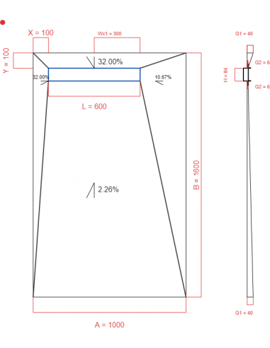 Showerlay Wiper 4 way 1000 x 1600 mm...