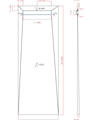 Showerlay Wiper 4 way 850 x 2300 mm...