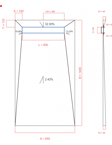 Showerlay Wiper 4 way 850 x 1499 mm...