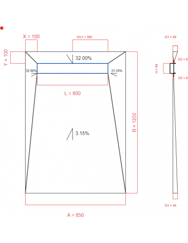 Showerlay Wiper 4 way 850 x 1200 mm...