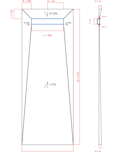 Showerlay Wiper 4 way 800 x 2100 mm...