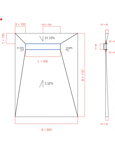 Showerlay Wiper 4 way 900 x 1197 mm...