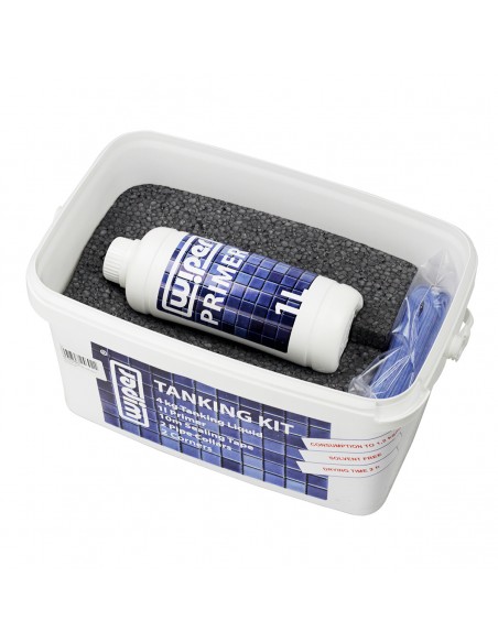 Optional waterproofing kit including primer and liquid foil for sealing the whole shower area