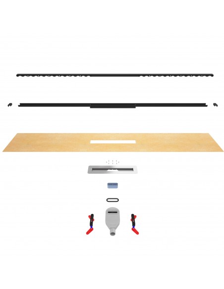 Visualization of single construction steps and parts of this drain