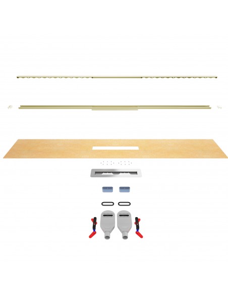 Visualization of single construction steps and parts of this drain