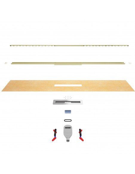 Visualization of single construction steps and parts of this drain