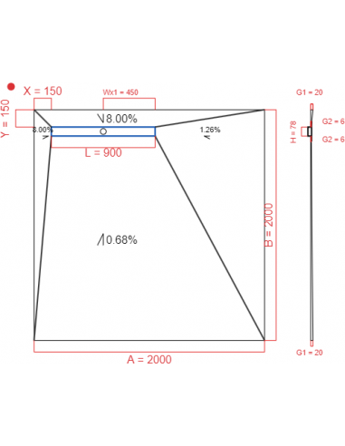 Laybase Wiper 4 way 2000 x 2000 mm...